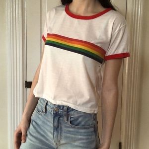 Rainbow Striped Tee Shirt